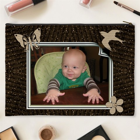 Brown Nature Xxxl Cosmetic Bag By Lil Back
