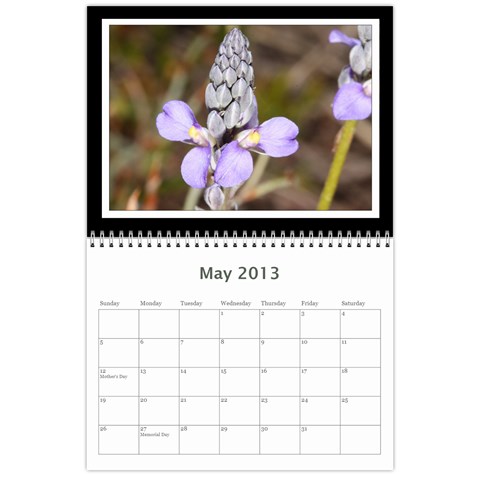 2013 Basic Black & White Calendar By Mim May 2013
