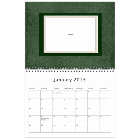 Damask Calendar For 2013 By Mim Jan 2013