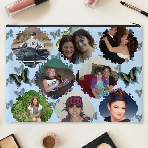 Blue Butterfly Cosmetic Bag (xxxl) 2 Sides By Kim Blair Back