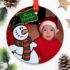Snowman Round Christmas Ornament - Ornament (Round) Snowman Round Christmas Ornament - Ornament (Round)