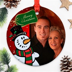 Snowman Round Christmas Ornament (2 sided) - Round Ornament (Two Sides) Snowman Round Christmas Ornament (2 sided) - Round Ornament (Two Sides)
