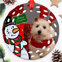Snowman Filigree Round Ornament (2 sided) - Round Filigree Ornament (Two Sides) Snowman Filigree Round Ornament (2 sided) - Round Filigree Ornament (Two Sides)