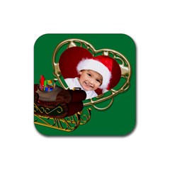 Christmas Sled Coaster - Rubber Coaster (Square) Christmas Sled Coaster - Rubber Coaster (Square)