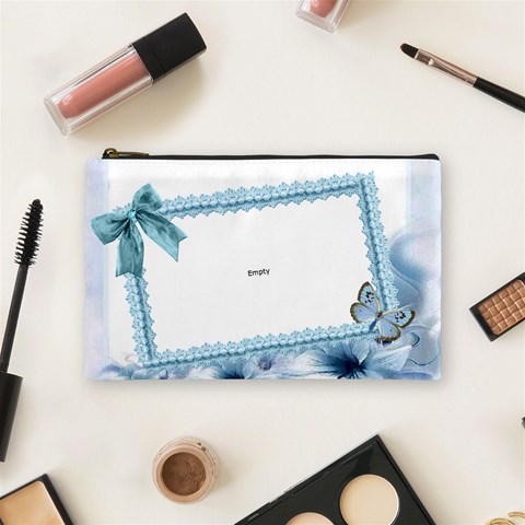 Pearls And Bow Cosmetic Bag By Katie Longbottom Front