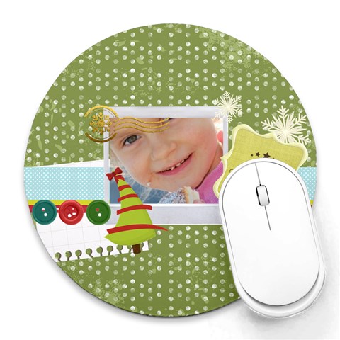 Xmas By Jo Jo 8 x8  Round Mousepad - 1