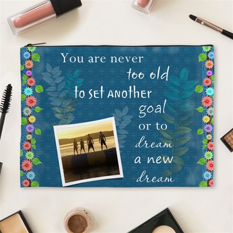 Never Too Old Xl Cosmetic Bag By Lil Front