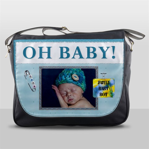Oh Baby Boy Messenger Bag By Lil Front