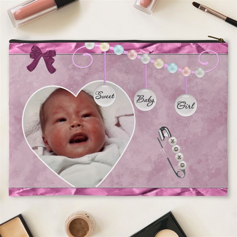 Its A Girl Xxxl Cosmetic Bag By Lil Back
