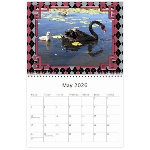Pink Check Wall Calendar (any Year) 2026 By Deborah May 2026