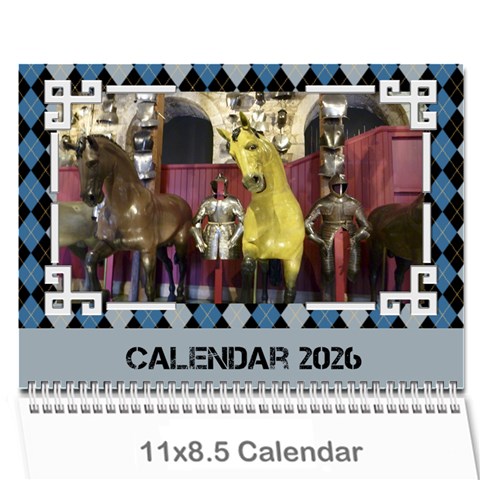 Blue Check Wall Calendar (any Year) 2026 By Deborah Cover