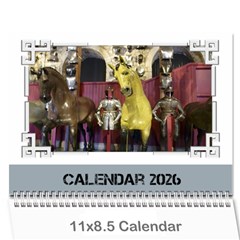 Blue Check Wall Calendar (any Year) 2026