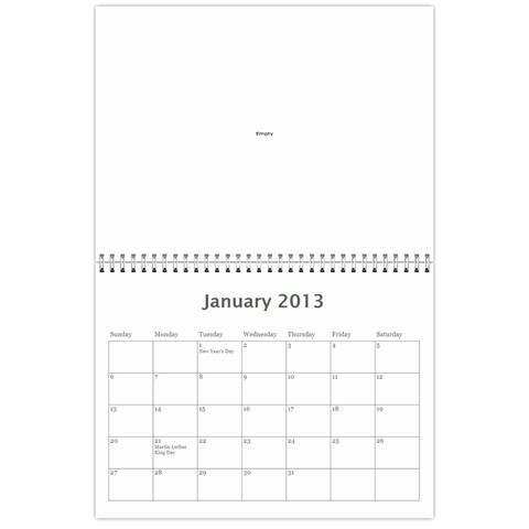 Calendar For Mom By Courtney Jan 2013