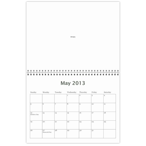 Calendar For Mom By Courtney May 2013