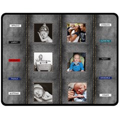 Black Denim Cute Fleece Blanket - 60  x 50  Fleece Blanket (Medium)