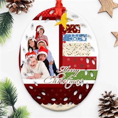 merry christmas - Oval Filigree Ornament (Two Sides) merry christmas - Oval Filigree Ornament (Two Sides)