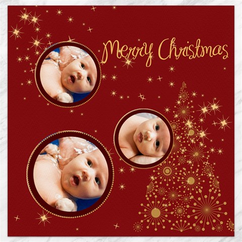 Merry Christmas, Xmas, Happy New Year  By Wood Johnson 15.2 x15.41  Canvas - 1