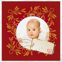 merry christmas, xmas, happy new year  - Canvas 12  x 12 