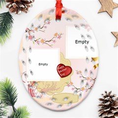 merry christmas, xmas, happy new year  - Ornament (Oval Filigree)