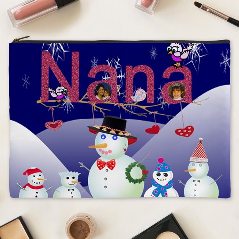 Snowmen Cosmetic Bag (xxxl) 2 Sides By Kim Blair Front