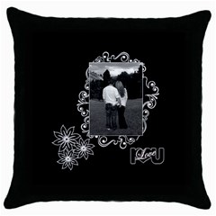 Black white Love throw pillow - Throw Pillow Case (Black) Black white Love throw pillow - Throw Pillow Case (Black)