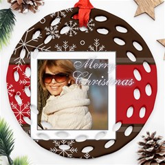 merry christmas - Round Filigree Ornament (Two Sides) merry christmas - Round Filigree Ornament (Two Sides)