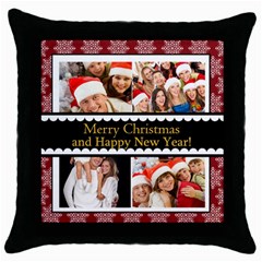 merry christmas - Throw Pillow Case (Black) merry christmas - Throw Pillow Case (Black)