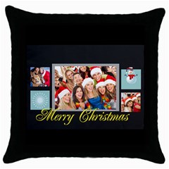 merry christmas - Throw Pillow Case (Black)