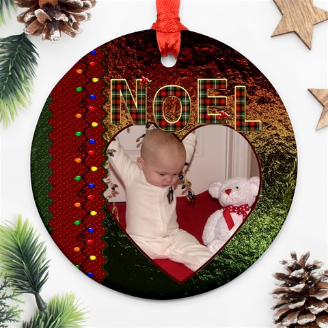 Noel Round Ornament (2 Sided) By Lil Back