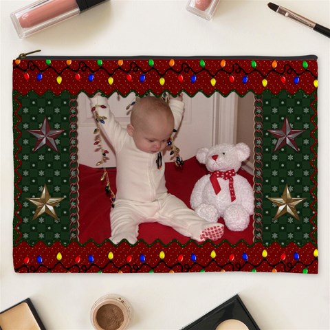 Christmas Keeper Xxxl Cosmetic Bag By Lil Front