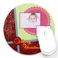 merry christmas - Round Mousepad