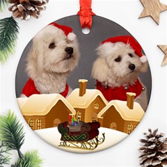 Christmas village round Ornament (2 Sided) - Round Ornament (Two Sides) Christmas village round Ornament (2 Sided) - Round Ornament (Two Sides)