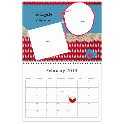 Calendar 2013 For Jisca By Elizabeth Marcellin Feb 2013