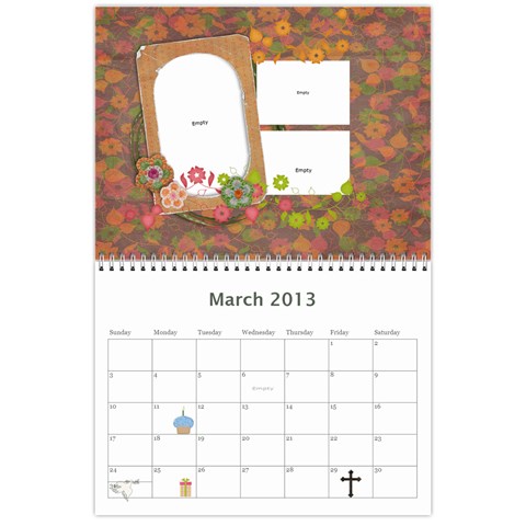 Calendar 2013 For Jisca By Elizabeth Marcellin Mar 2013
