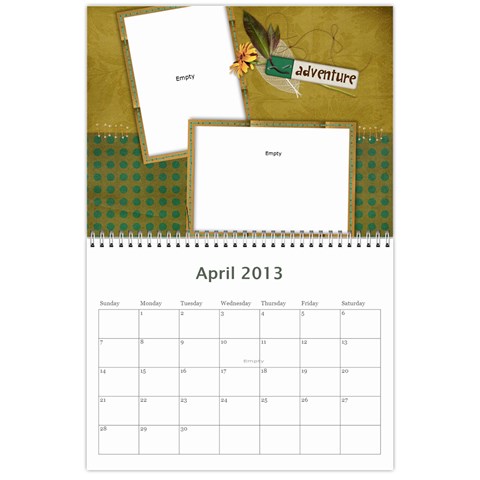 Calendar 2013 For Jisca By Elizabeth Marcellin Apr 2013