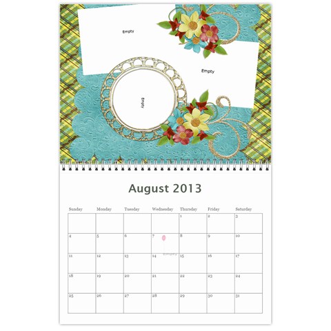 Calendar 2013 For Jisca By Elizabeth Marcellin Aug 2013