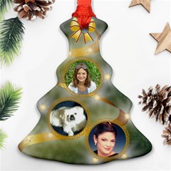 Golden star Christmas tree Ornament 2 sides - Christmas Tree Ornament (Two Sides)
