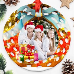 Christmas (Two Sides)  - Round Filigree Ornament (Two Sides)