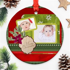 merry christmas - Round Ornament (Two Sides) merry christmas - Round Ornament (Two Sides)