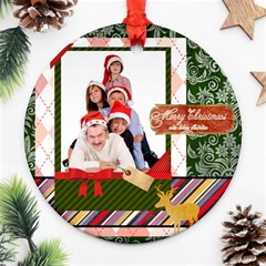 merry christmas - Round Ornament (Two Sides) merry christmas - Round Ornament (Two Sides)