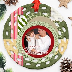 merry christmas - Round Filigree Ornament (Two Sides) merry christmas - Round Filigree Ornament (Two Sides)