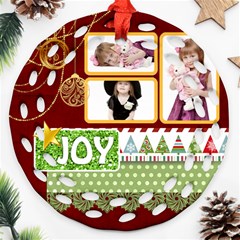 merry christmas - Round Filigree Ornament (Two Sides) merry christmas - Round Filigree Ornament (Two Sides)