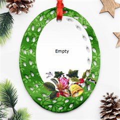 Green Oval Filagree Ornament (2 sides) - Oval Filigree Ornament (Two Sides)