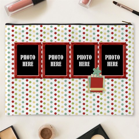 Happy Holidays Xxxl Cosmetic Bag 3 By Lisa Minor Back
