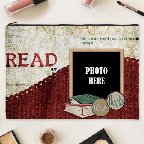 A  Good Read Xxxl Cosmetic Bag 1 By Lisa Minor Front