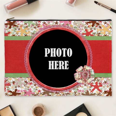 Sock Monkey Love Xxxl Cosmetic Bag 1 By Lisa Minor Front