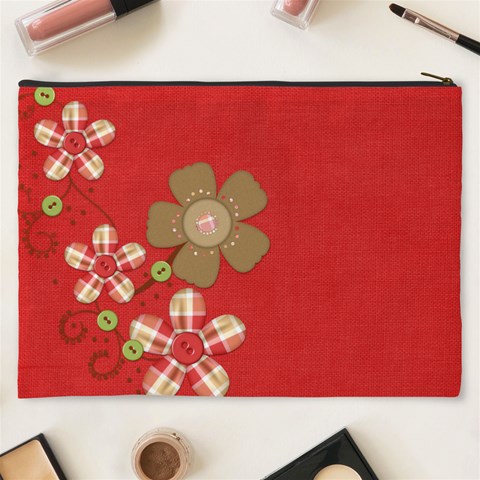 Sock Monkey Love Xxxl Cosmetic Bag 1 By Lisa Minor Back