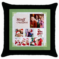merry christmas - Throw Pillow Case (Black) merry christmas - Throw Pillow Case (Black)