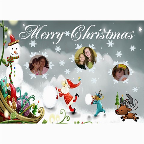Santa And Snowman Christmas Card By Kimmy 7 x5  Photo Card - 9