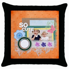 merry christmas - Throw Pillow Case (Black) merry christmas - Throw Pillow Case (Black)